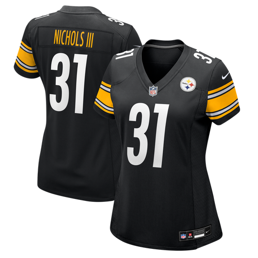 Women's Pittsburgh Steelers Lew Nichols III Nike Black Team Game Jersey - Image 1
