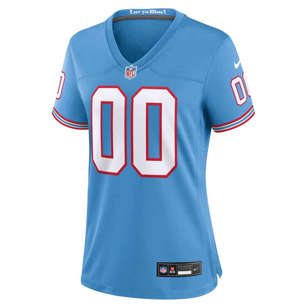 Women's Tennessee Titans Nike Light Blue Oilers Throwback Custom Game Jersey - Image 3