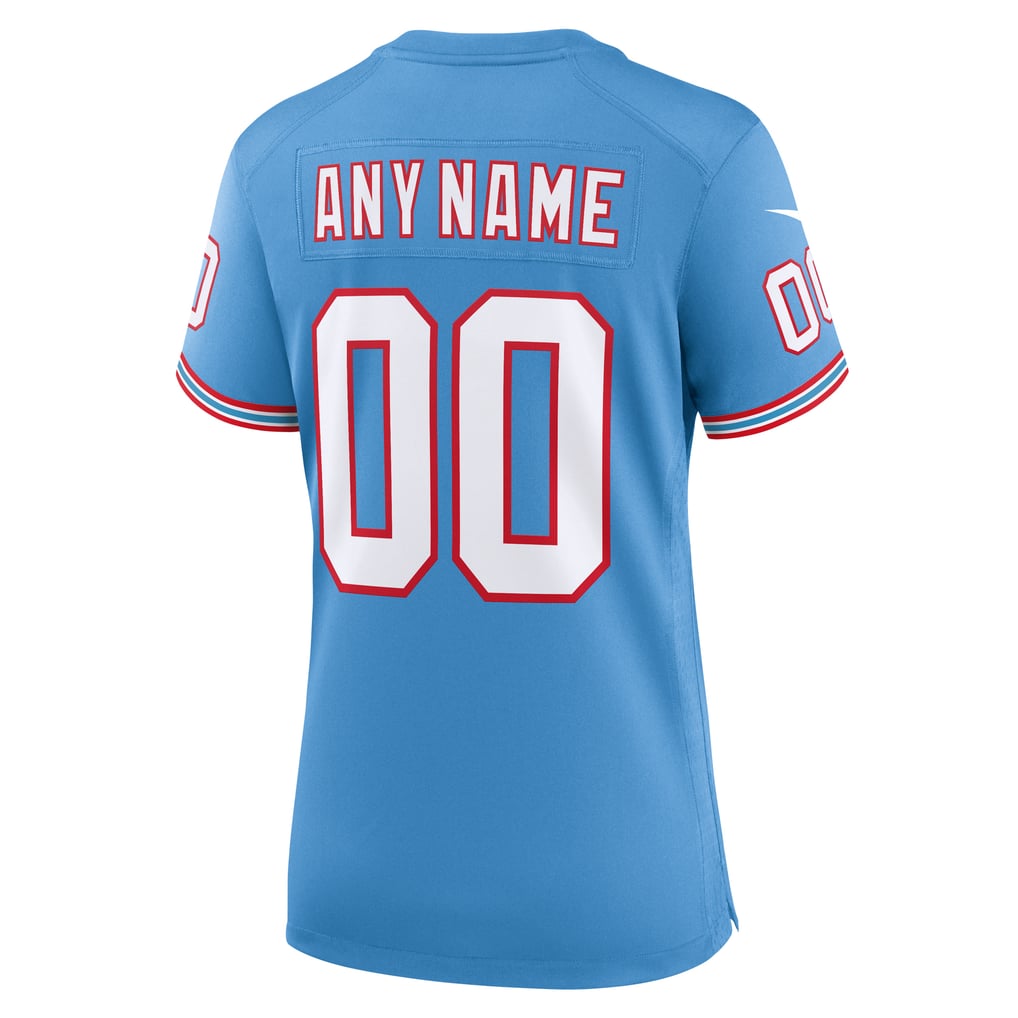 Women's Tennessee Titans Nike Light Blue Oilers Throwback Custom Game Jersey - Image 4
