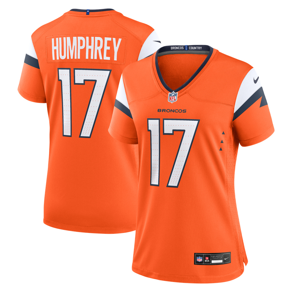 Women's Denver Broncos Lil'Jordan Humphrey Nike  Orange Team Game Jersey - Image 2