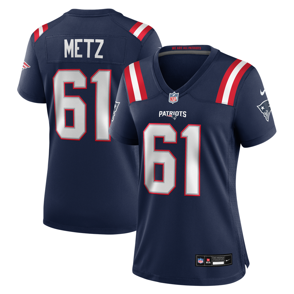Women's New England Patriots Lorenz Metz Nike Navy Team Game Jersey - Image 1