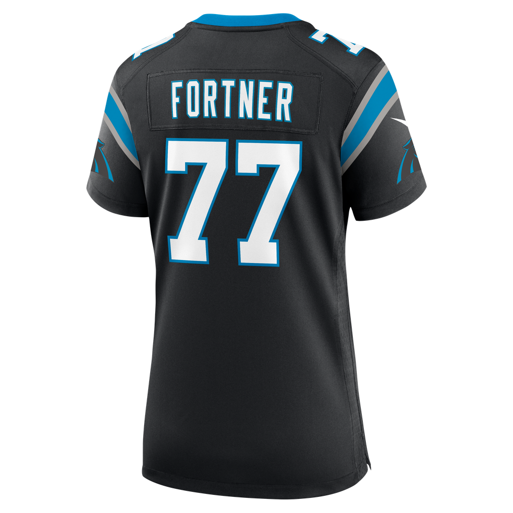 Women's Carolina Panthers Luke Fortner Nike Black Team Game Jersey - Image 4