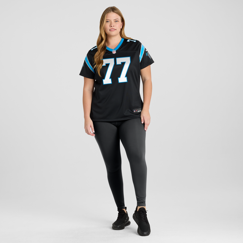 Women's Carolina Panthers Luke Fortner Nike Black Team Game Jersey - Image 7