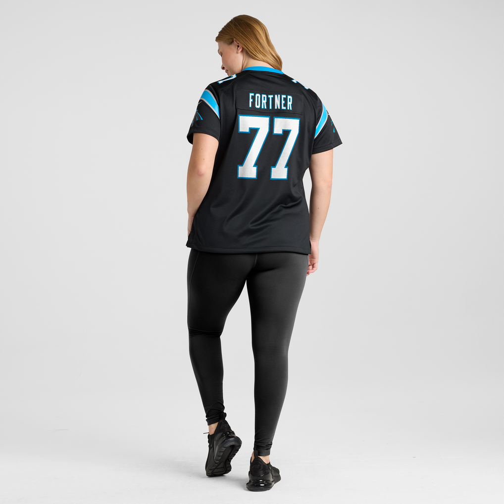 Women's Carolina Panthers Luke Fortner Nike Black Team Game Jersey - Image 8