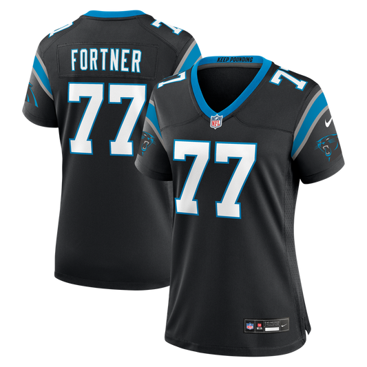 Women's Carolina Panthers Luke Fortner Nike Black Team Game Jersey - Image 1