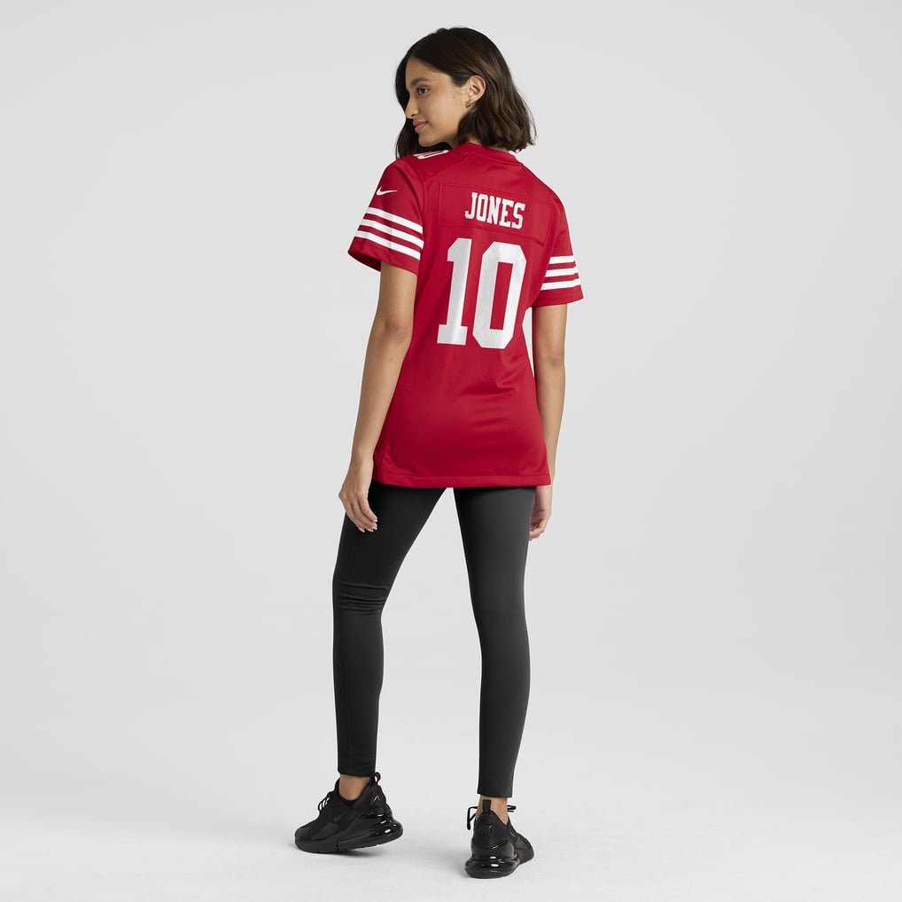 Women's San Francisco 49ers Mac Jones Nike  Scarlet Team Game Jersey - Image 6