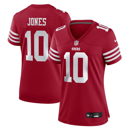 Women's San Francisco 49ers Mac Jones Nike  Scarlet Team Game Jersey - Image 1