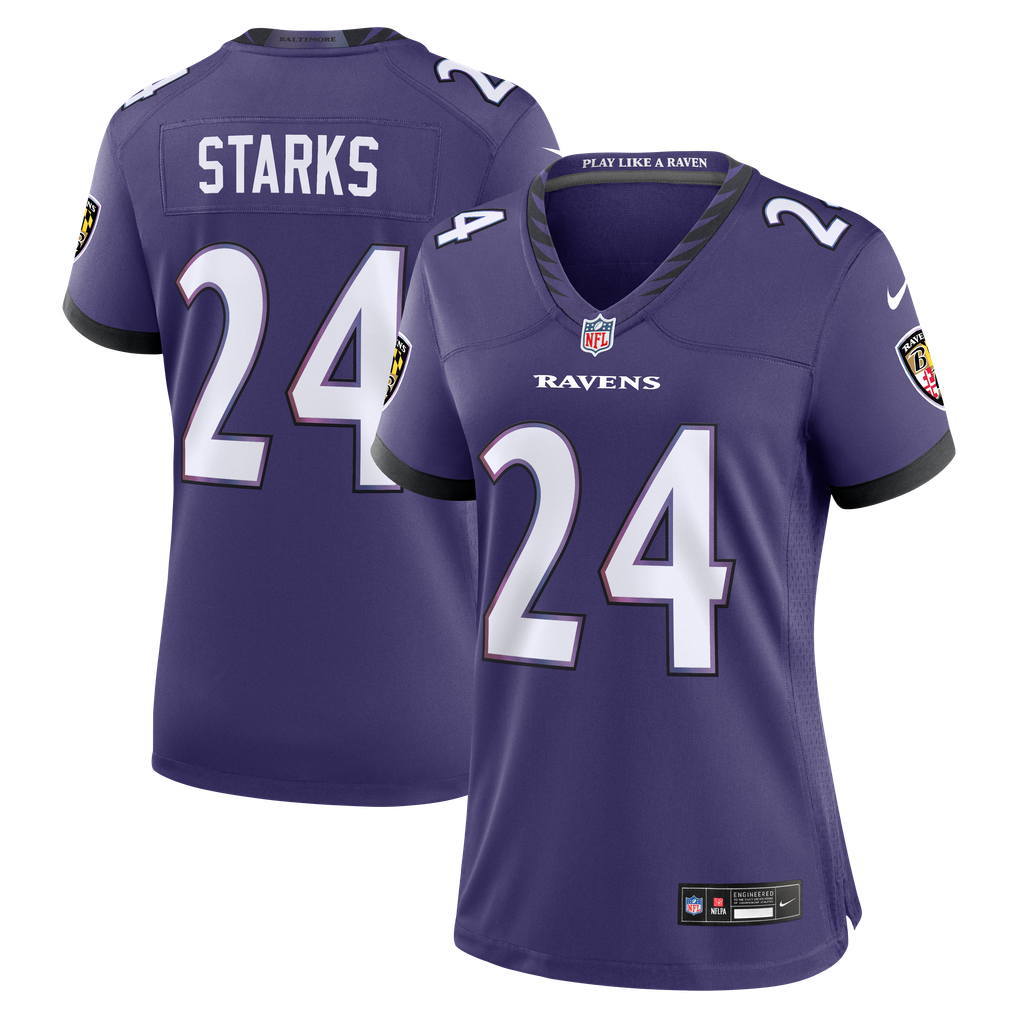 Women's Baltimore Ravens Malaki Starks Nike Purple Team Game Jersey