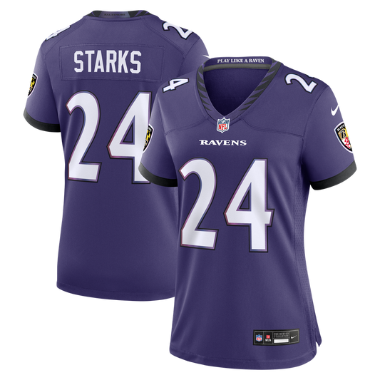 Women's Baltimore Ravens Malaki Starks Nike Purple Team Game Jersey