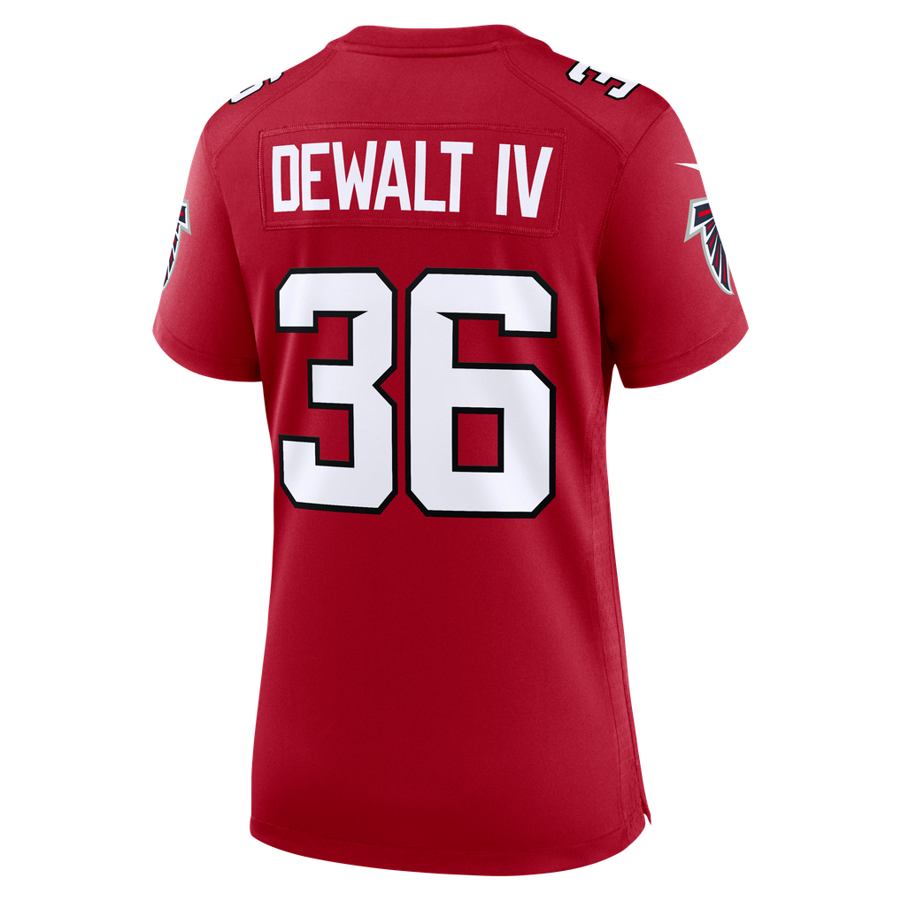 Women's Atlanta Falcons Malcolm DeWalt IV Nike Red Team Game Jersey