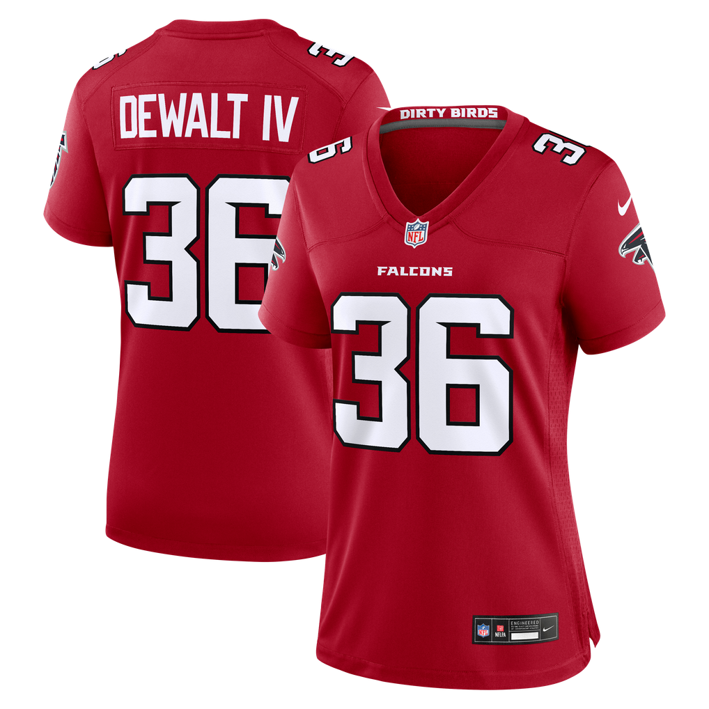 Women's Atlanta Falcons Malcolm DeWalt IV Nike Red Team Game Jersey