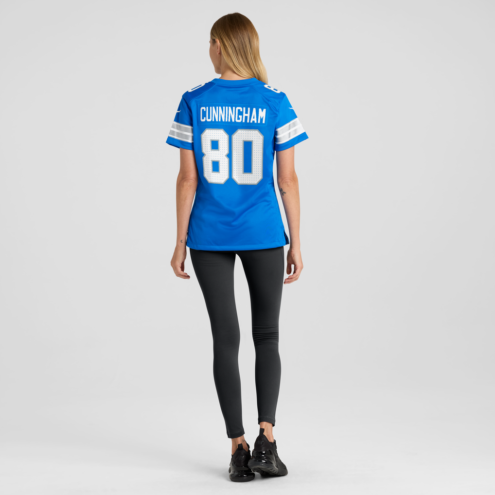 Women's Detroit Lions Malik Cunningham Nike  Blue Team Game Jersey - Image 6