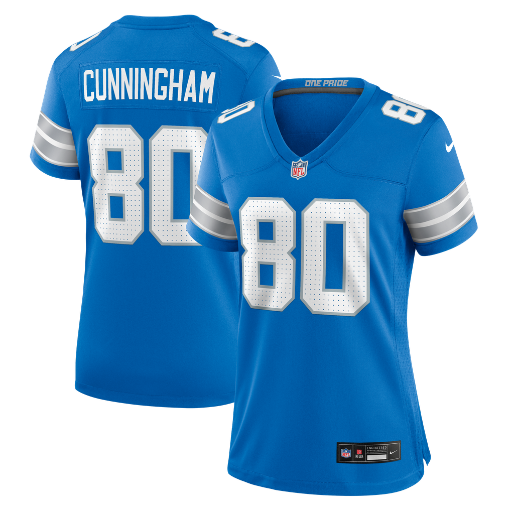 Women's Detroit Lions Malik Cunningham Nike  Blue Team Game Jersey - Image 1