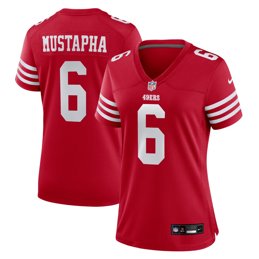 Women's San Francisco 49ers Malik Mustapha Nike  Scarlet Team Game Jersey - Image 2