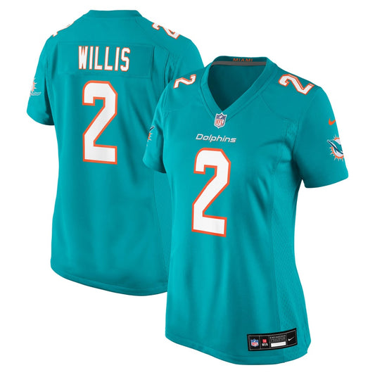 Women's Miami Dolphins Malik Willis Nike Aqua Game Jersey - Image 1