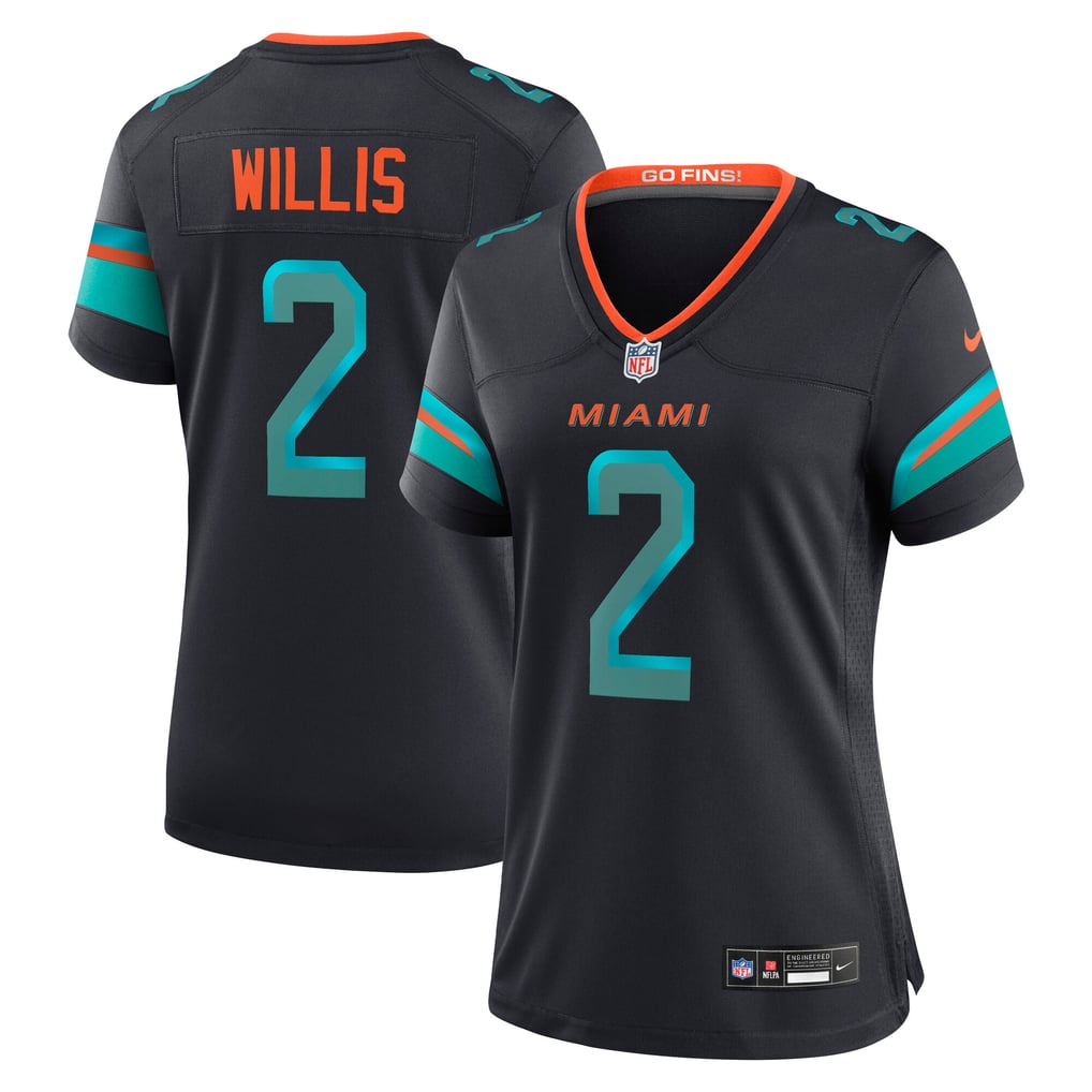 Women's Miami Dolphins Malik Willis Nike Pitch Blue Rivalries Collection Game Jersey - Image 2