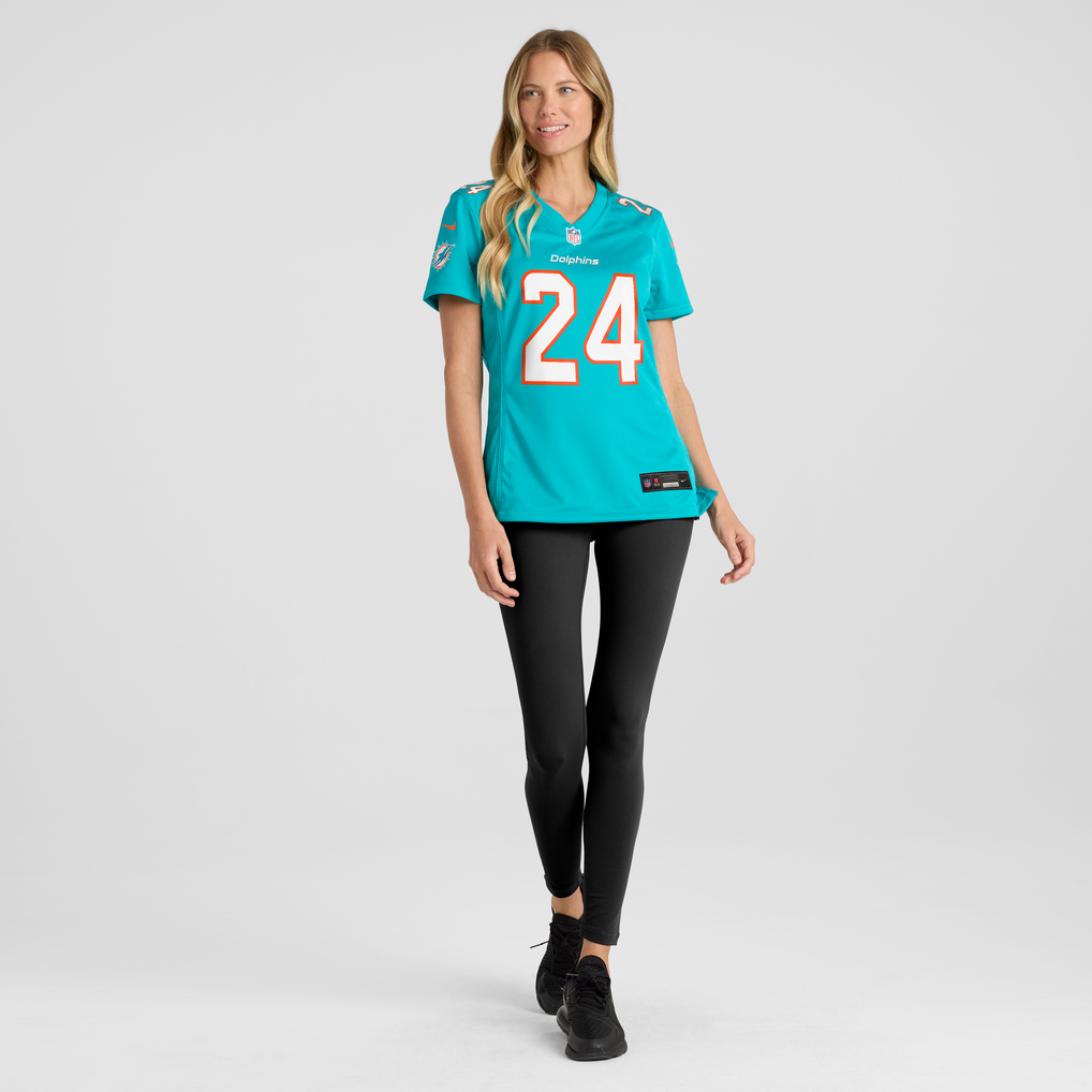 Women's Miami Dolphins Marcellas Dial Jr. Nike Aqua Team Game Jersey - Image 3