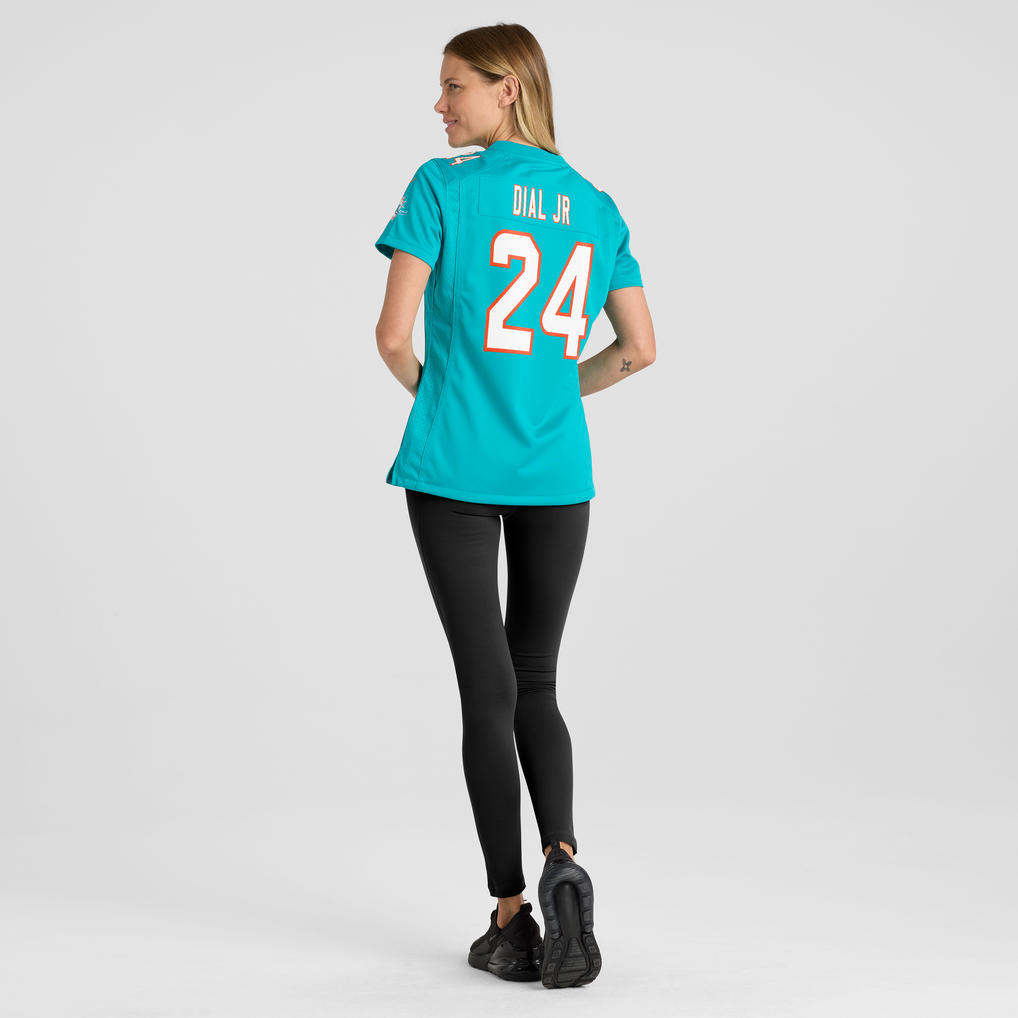 Women's Miami Dolphins Marcellas Dial Jr. Nike Aqua Team Game Jersey - Image 4