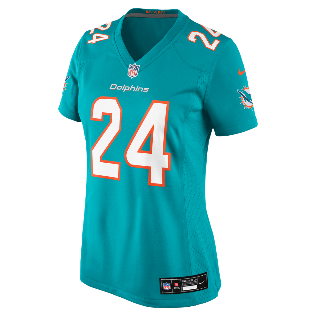 Women's Miami Dolphins Marcellas Dial Jr. Nike Aqua Team Game Jersey - Image 7