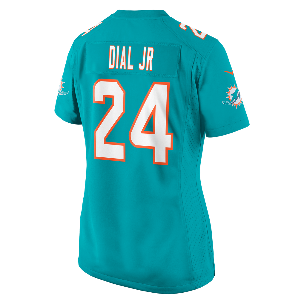 Women's Miami Dolphins Marcellas Dial Jr. Nike Aqua Team Game Jersey - Image 8