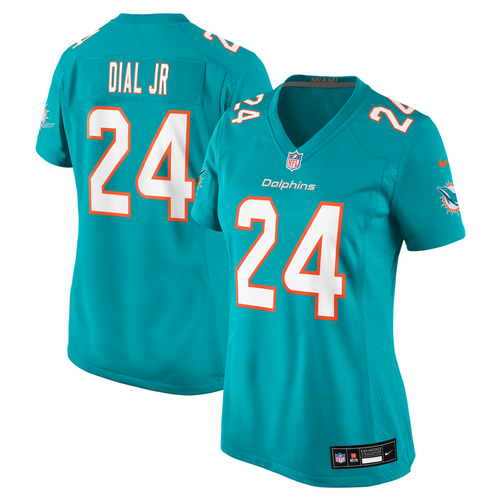 Women's Miami Dolphins Marcellas Dial Jr. Nike Aqua Team Game Jersey - Image 1