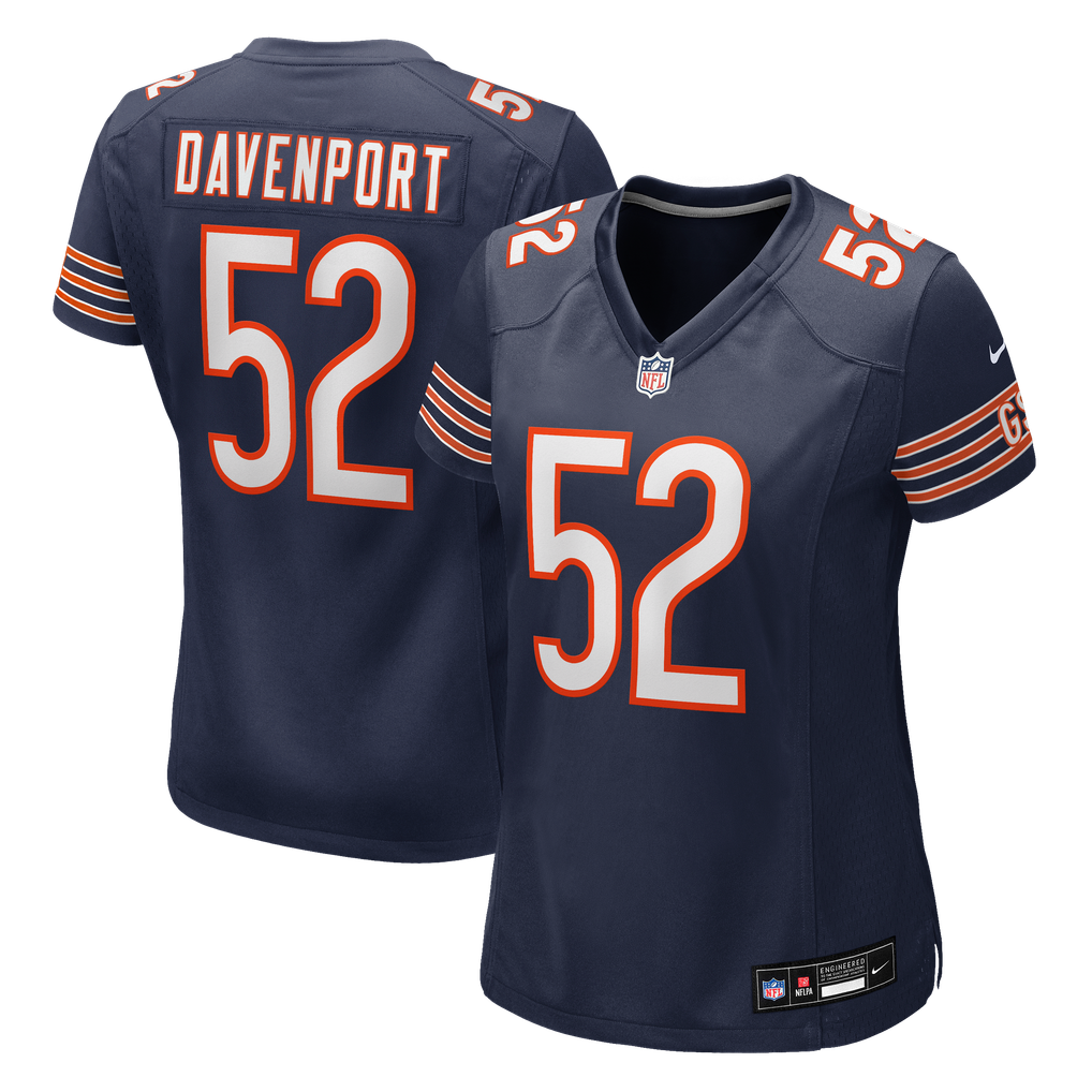 Women's Chicago Bears Marcus Davenport Nike Navy Team Game Jersey - Image 2