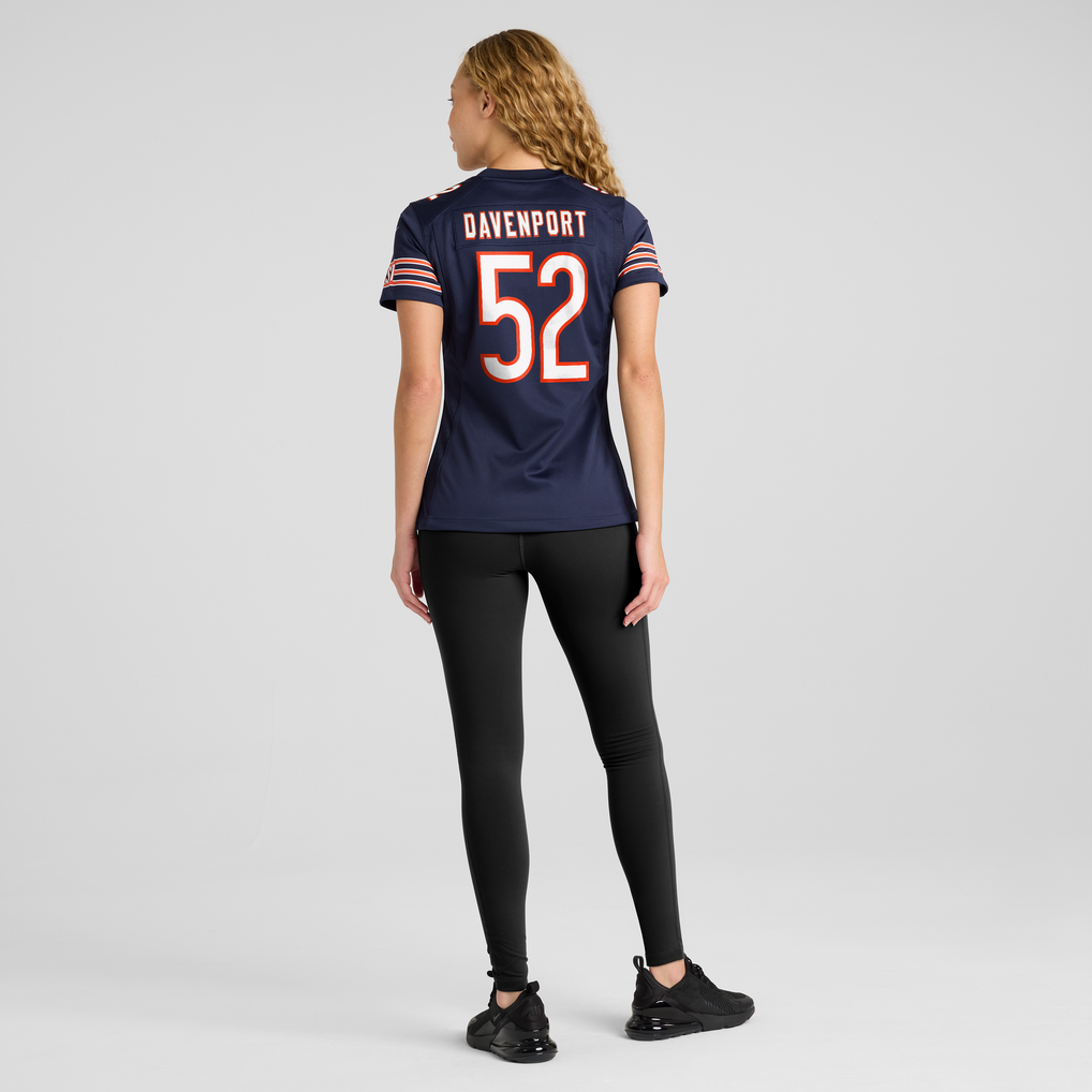 Women's Chicago Bears Marcus Davenport Nike Navy Team Game Jersey - Image 4