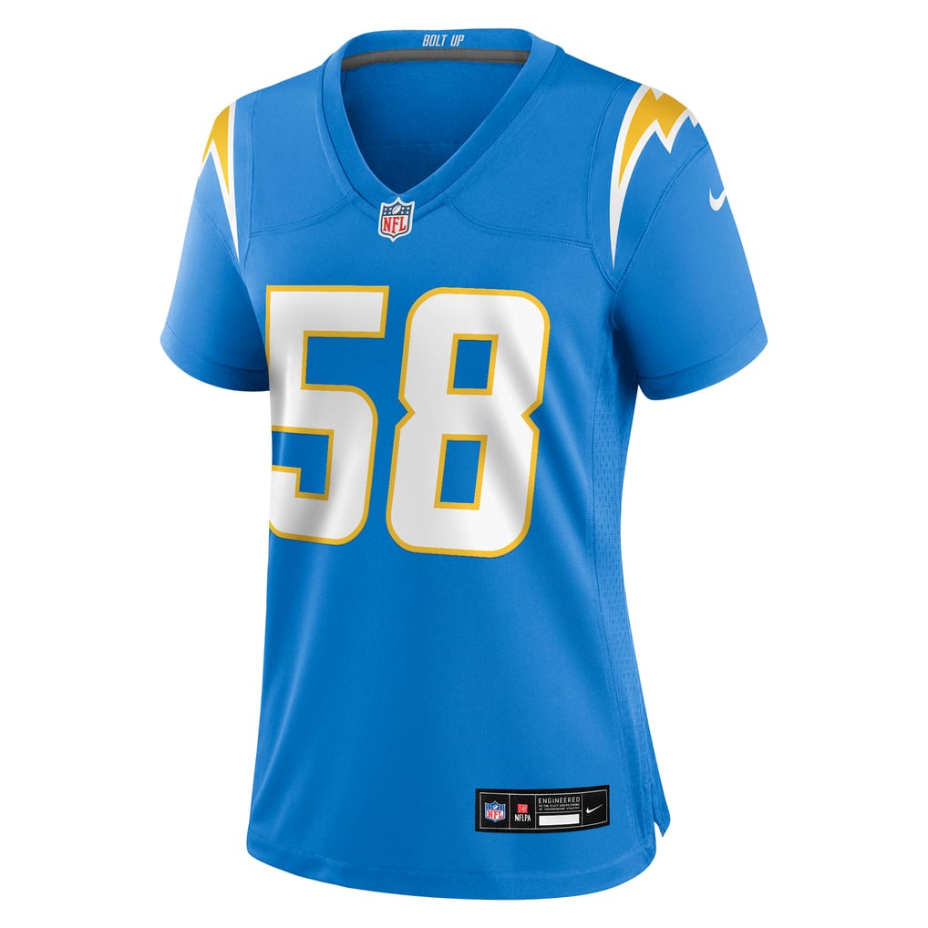 Women's Los Angeles Chargers Marlowe Wax Nike  Powder Blue Team Game Jersey - Image 3