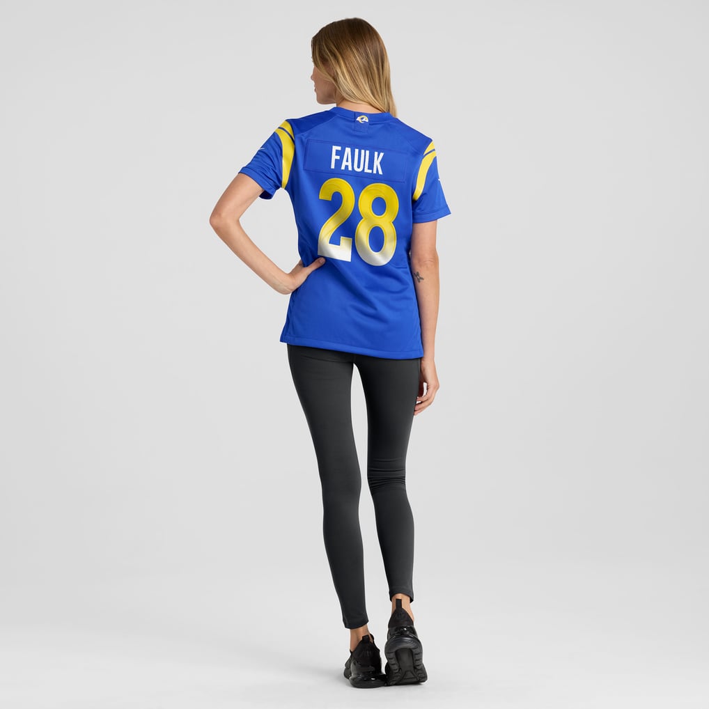Women's Los Angeles Rams Marshall Faulk Nike Royal Game Retired Player Jersey - Image 6