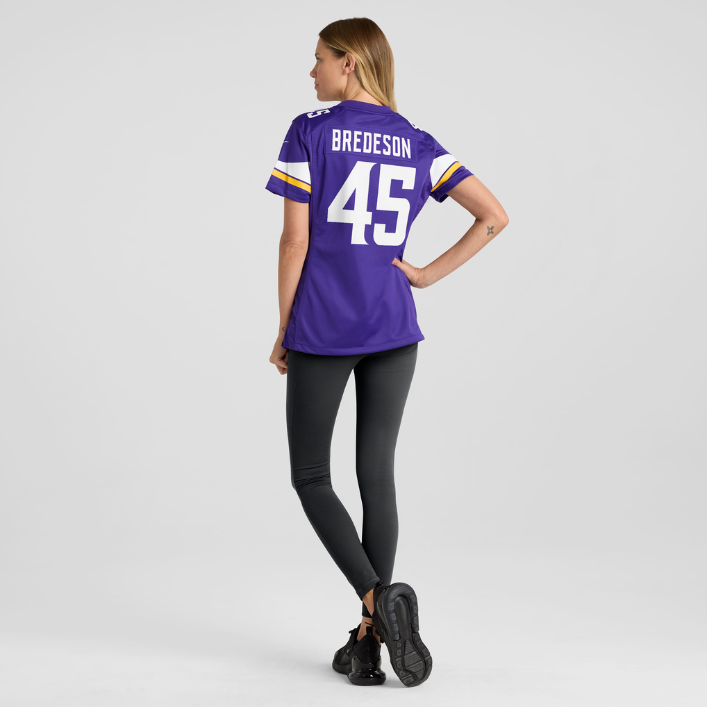 Women's Minnesota Vikings Max Bredeson Nike Purple Team Game Jersey - Image 4