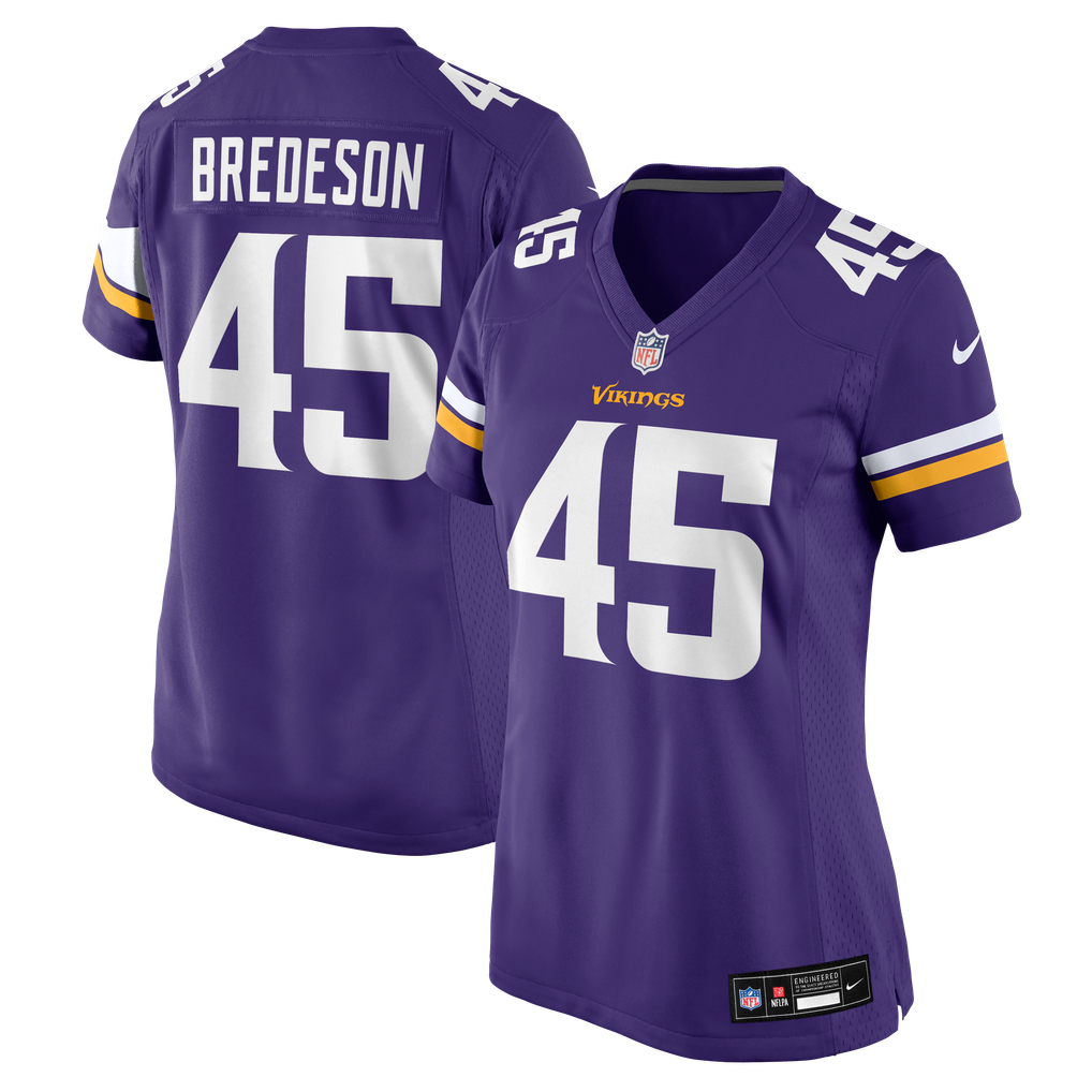 Women's Minnesota Vikings Max Bredeson Nike Purple Team Game Jersey - Image 1