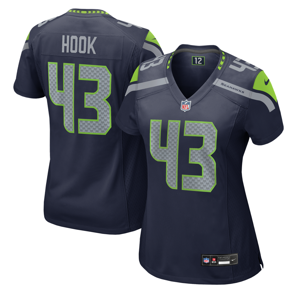 Women's Seattle Seahawks Maxen Hook Nike College Navy Team Game Jersey - Image 1