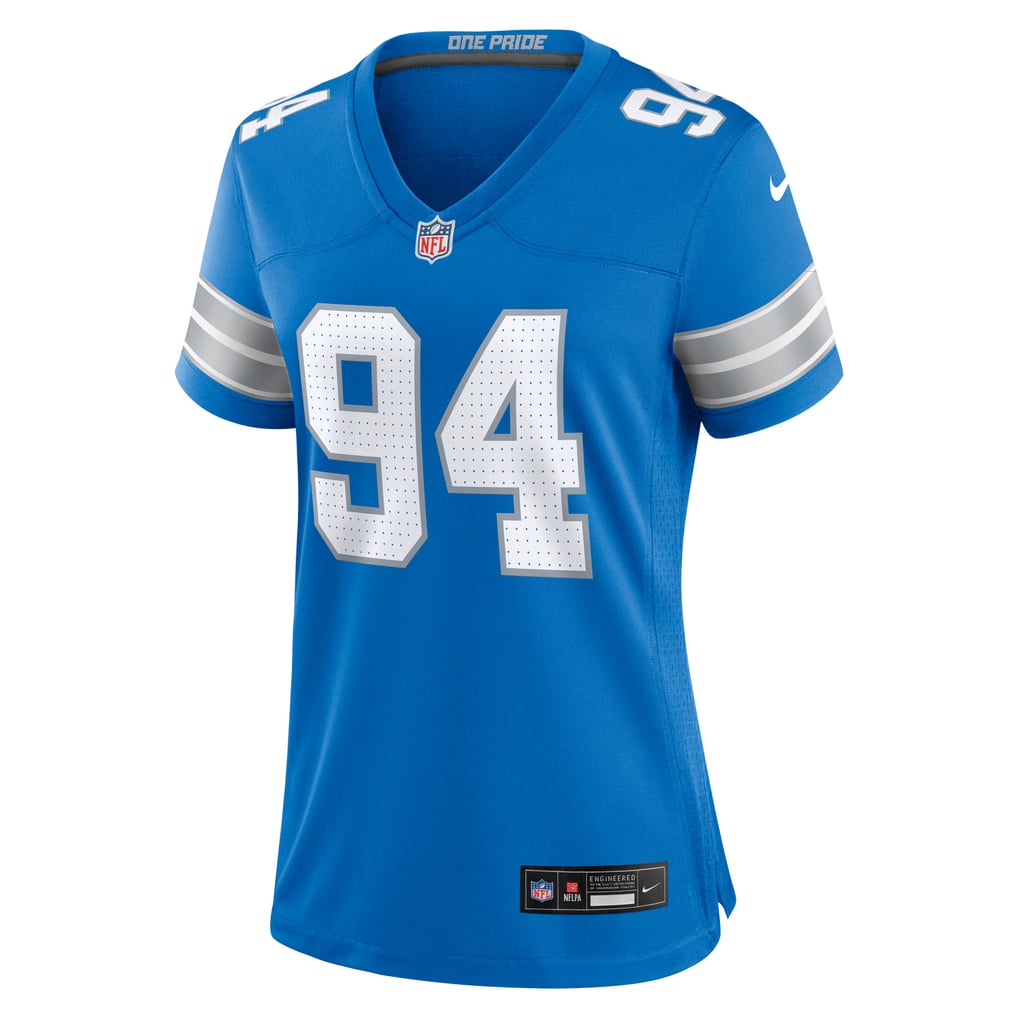 Women's Detroit Lions Mekhi Wingo Nike  Blue Team Game Jersey - Image 3