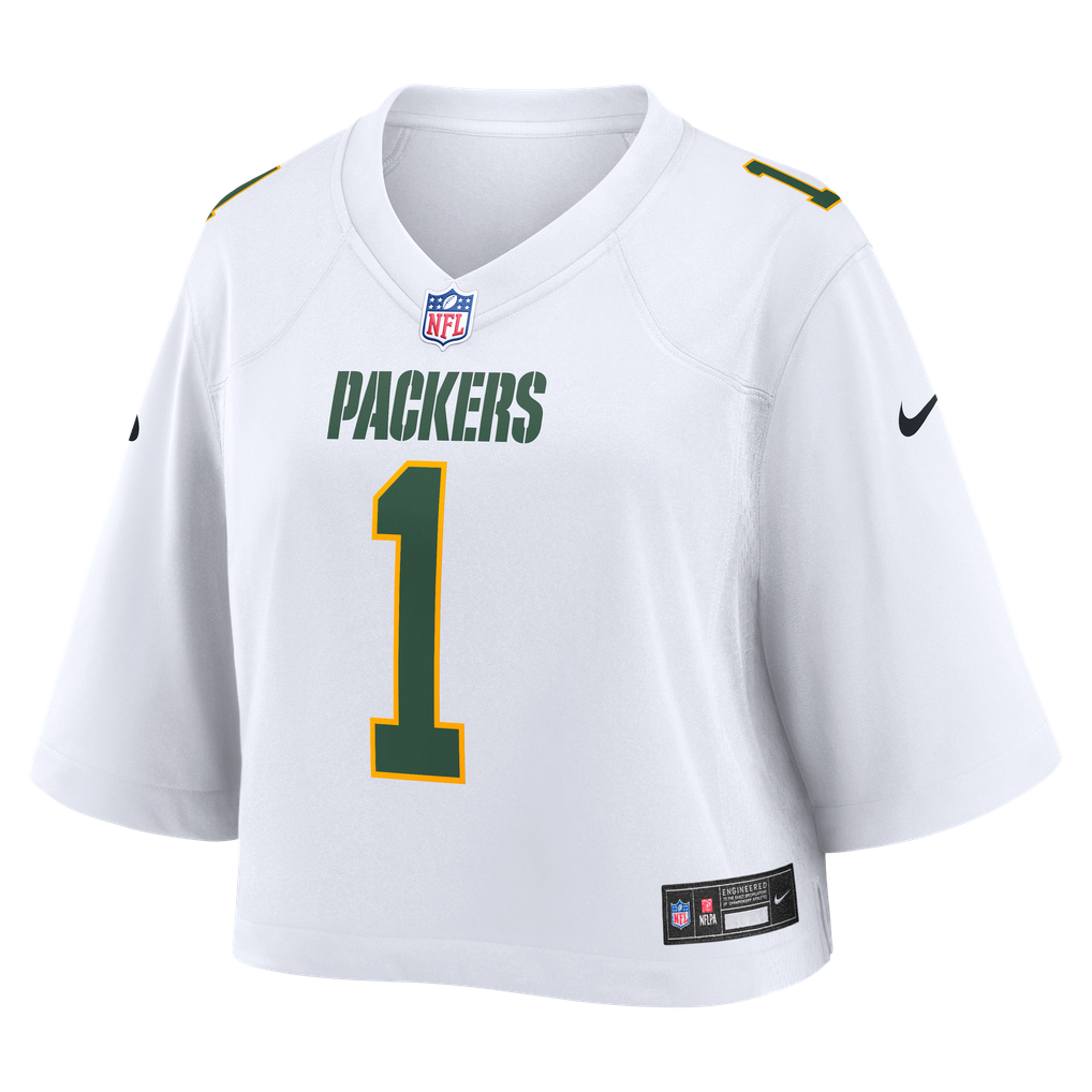 Women's Green Bay Packers Micah Parsons Nike White Cropped Fashion Game Jersey - Image 3