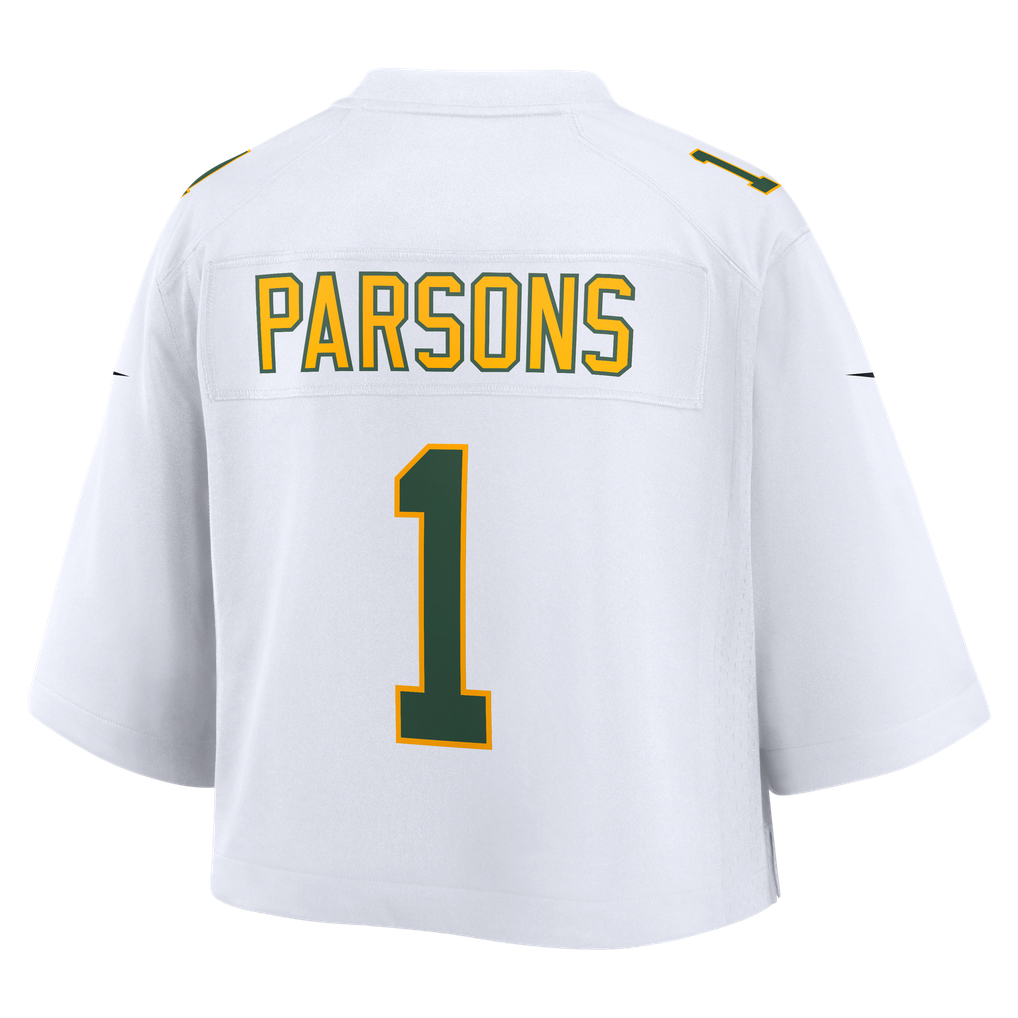 Women's Green Bay Packers Micah Parsons Nike White Cropped Fashion Game Jersey - Image 4