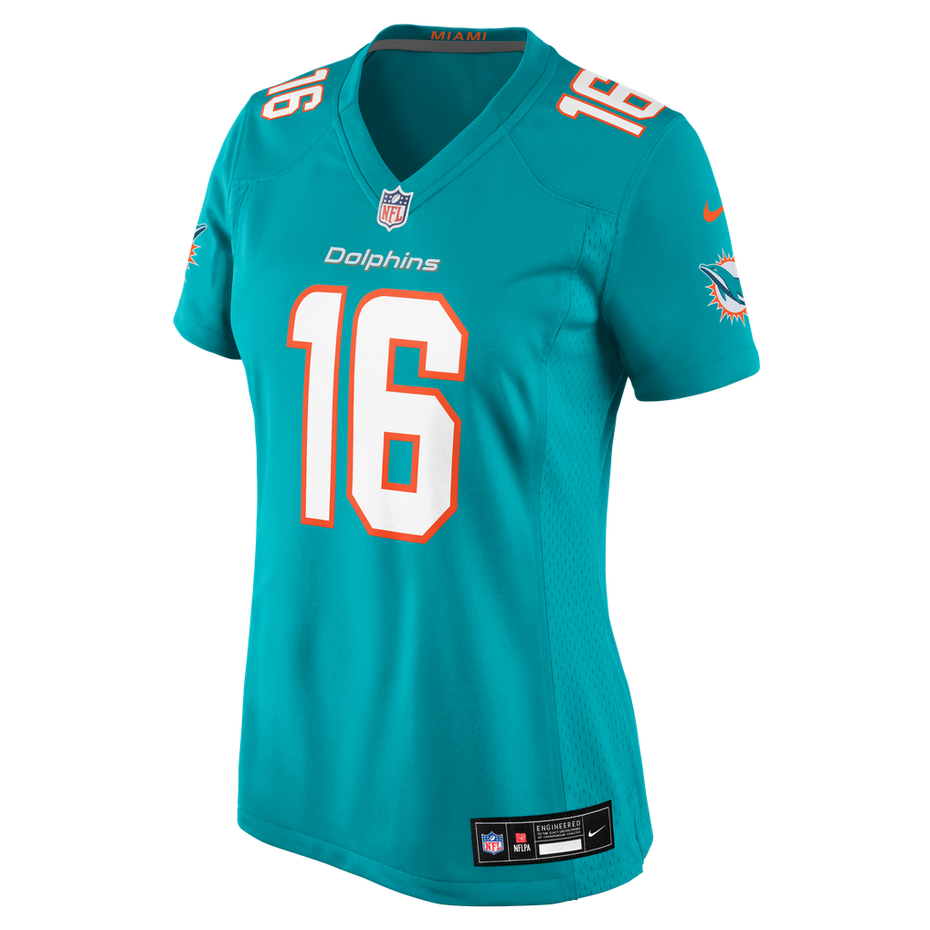 Women's Miami Dolphins Michael Taaffe Nike Aqua Team Game Jersey - Image 7