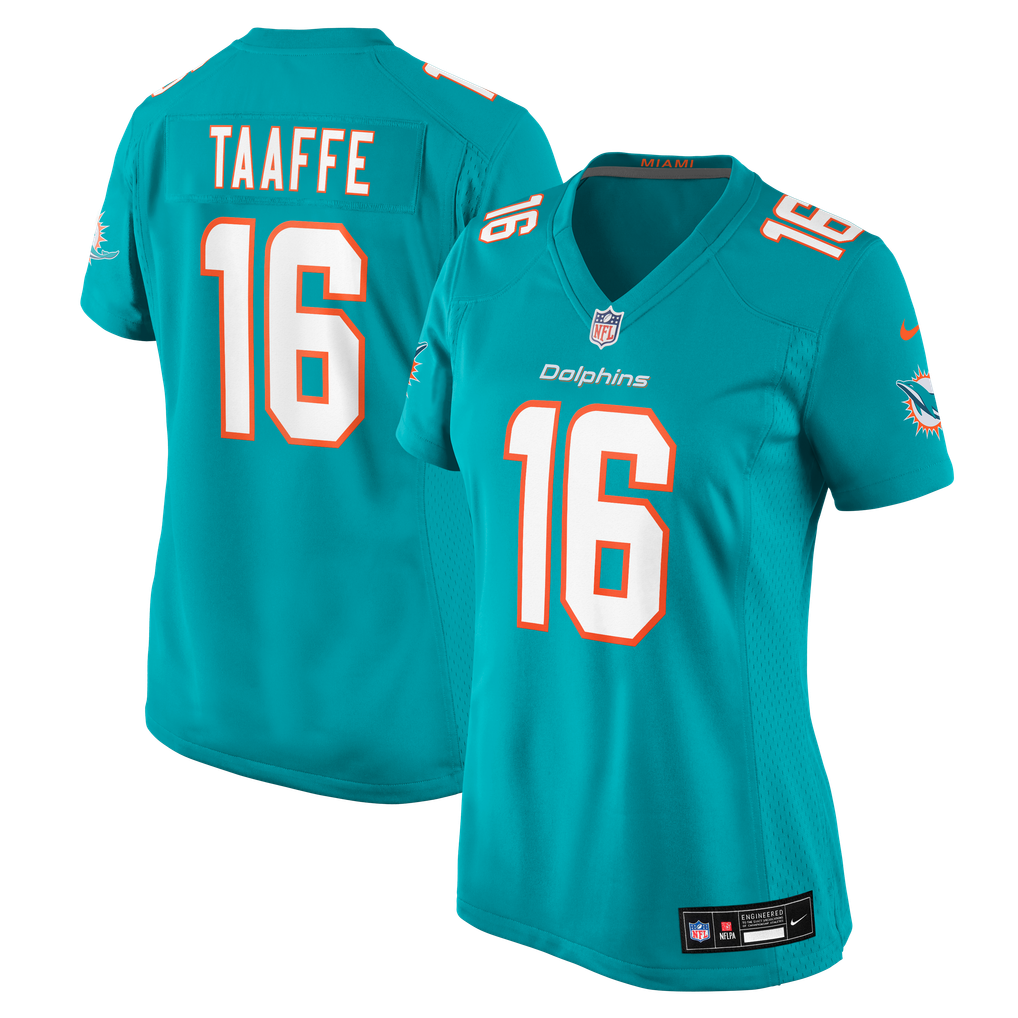 Women's Miami Dolphins Michael Taaffe Nike Aqua Team Game Jersey - Image 1
