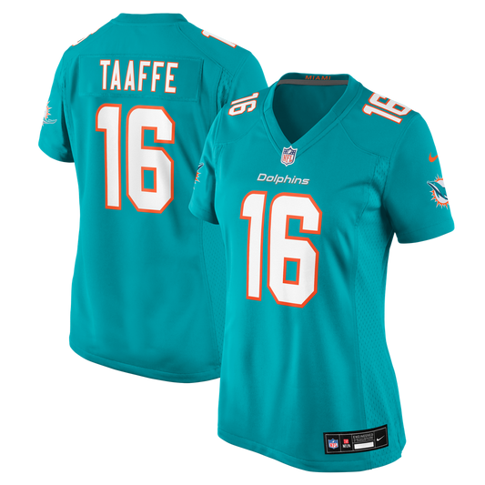 Women's Miami Dolphins Michael Taaffe Nike Aqua Team Game Jersey - Image 1