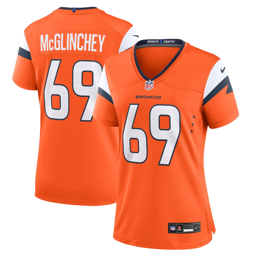 Women's Denver Broncos Mike McGlinchey Nike  Orange Team Game Jersey - Image 1
