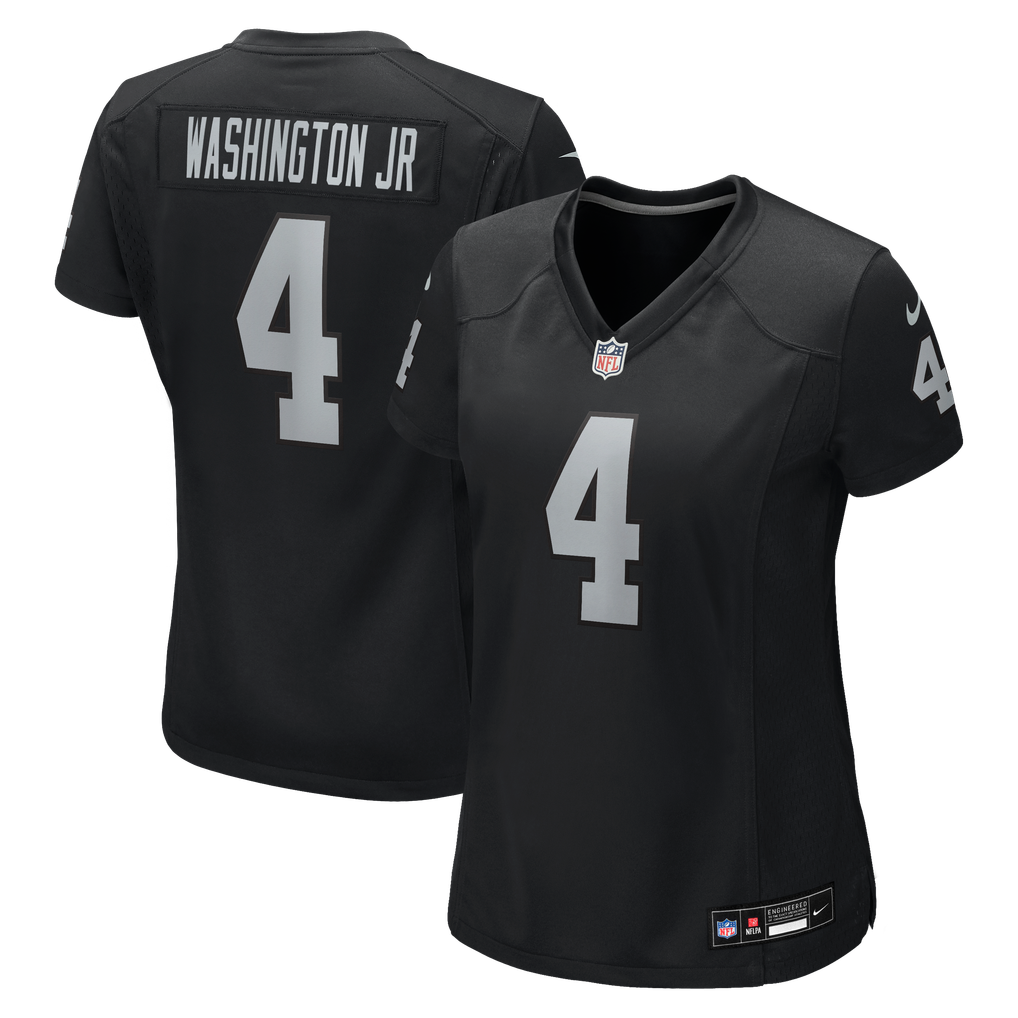Women's Las Vegas Raiders Mike Washington Jr. Nike Black Team Game Jersey - Image 2