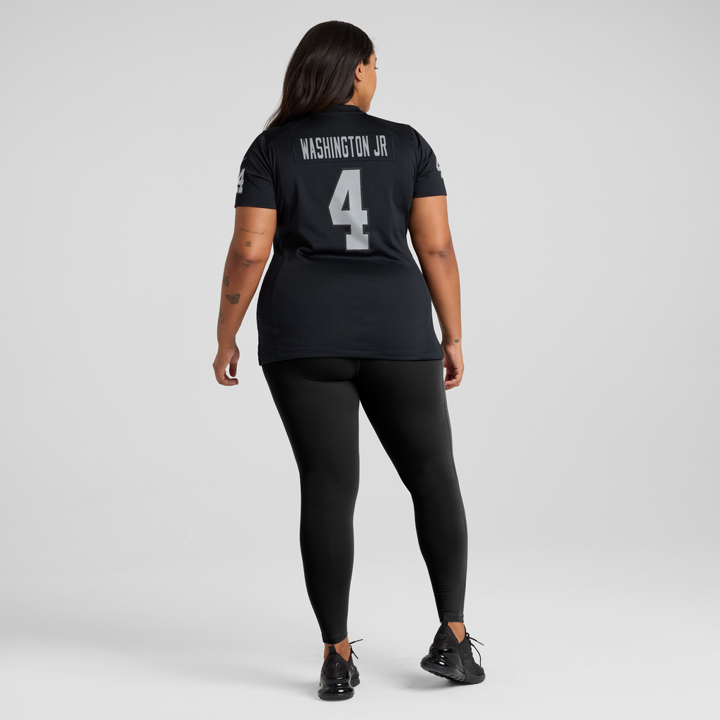 Women's Las Vegas Raiders Mike Washington Jr. Nike Black Team Game Jersey - Image 6