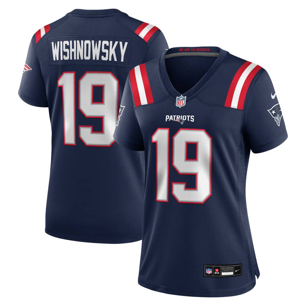 Women's New England Patriots Mitch Wishnowsky Nike Navy Team Game Jersey - Image 1
