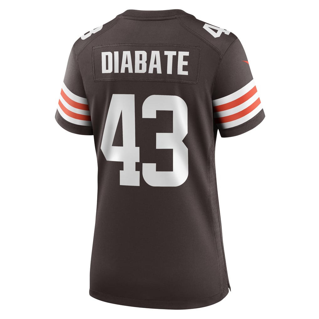 Women's Cleveland Browns Mohamoud Diabate Nike Brown Team Game Jersey - Image 4