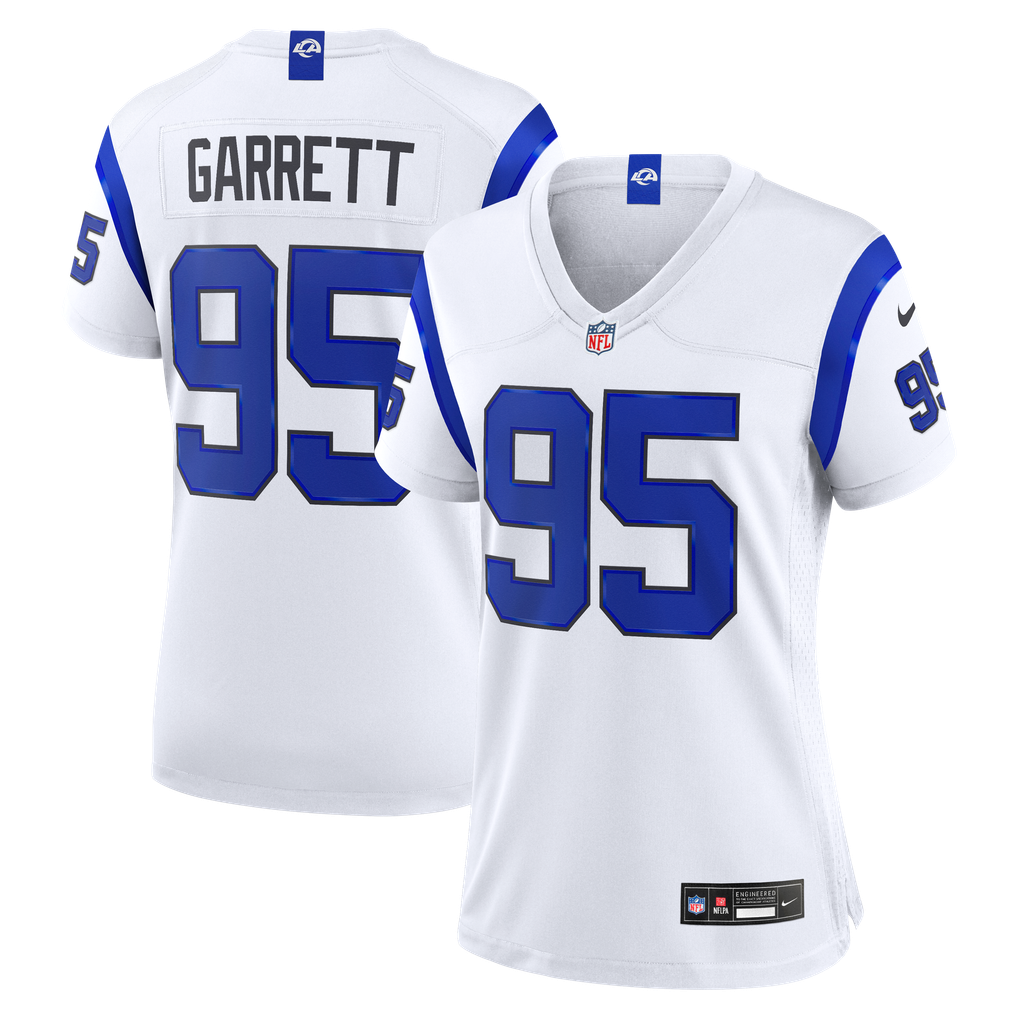 Women's Los Angeles Rams Myles Garrett Nike Fearsome White Game Jersey - Image 1