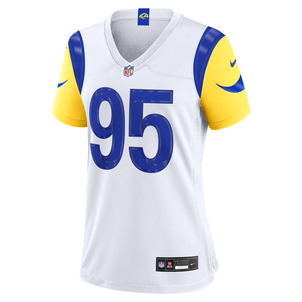 Women's Los Angeles Rams Myles Garrett Nike White Game Jersey - Image 3
