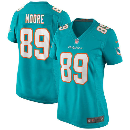 Women's Miami Dolphins Nat Moore Nike Aqua Game Retired Player Jersey - Image 1