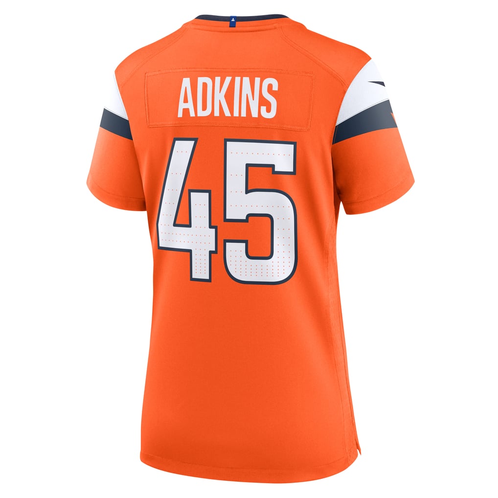 Women's Denver Broncos Nate Adkins Nike  Orange Team Game Jersey - Image 4