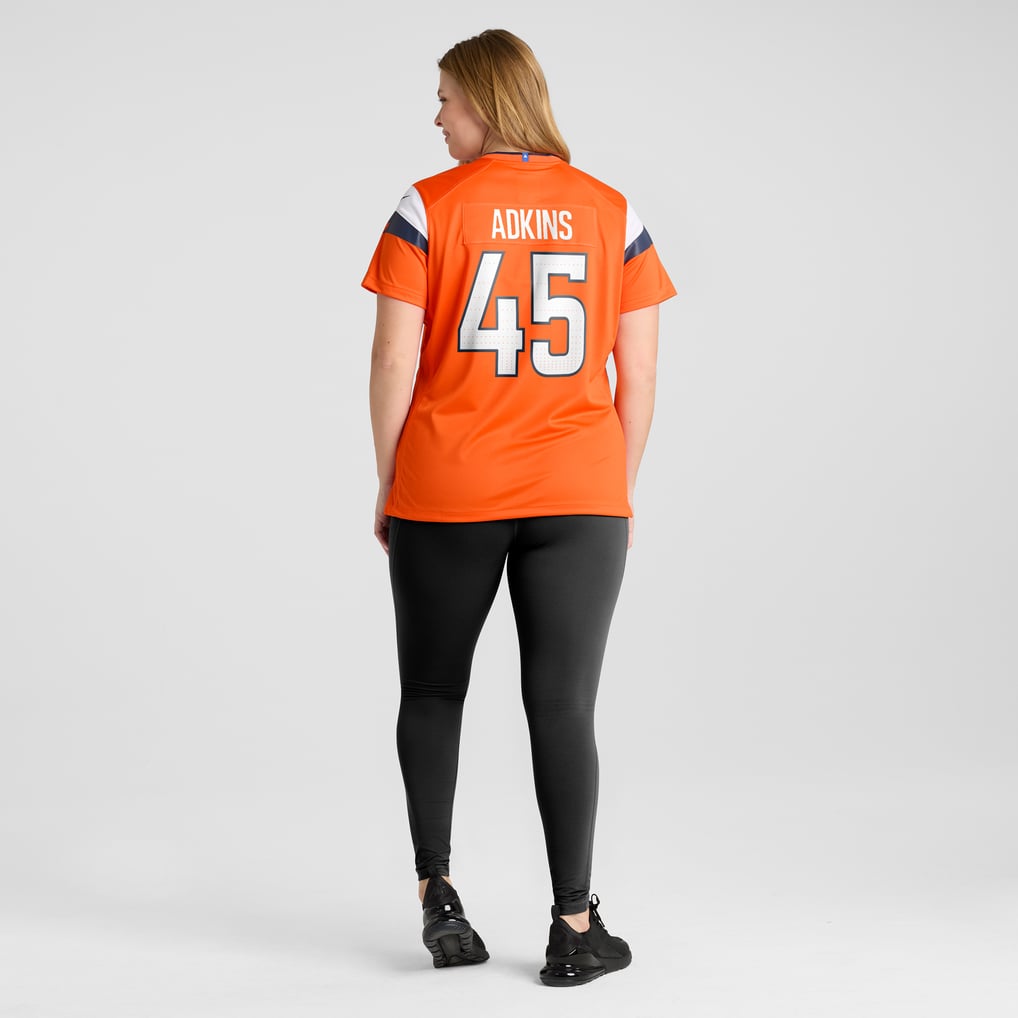 Women's Denver Broncos Nate Adkins Nike  Orange Team Game Jersey - Image 8