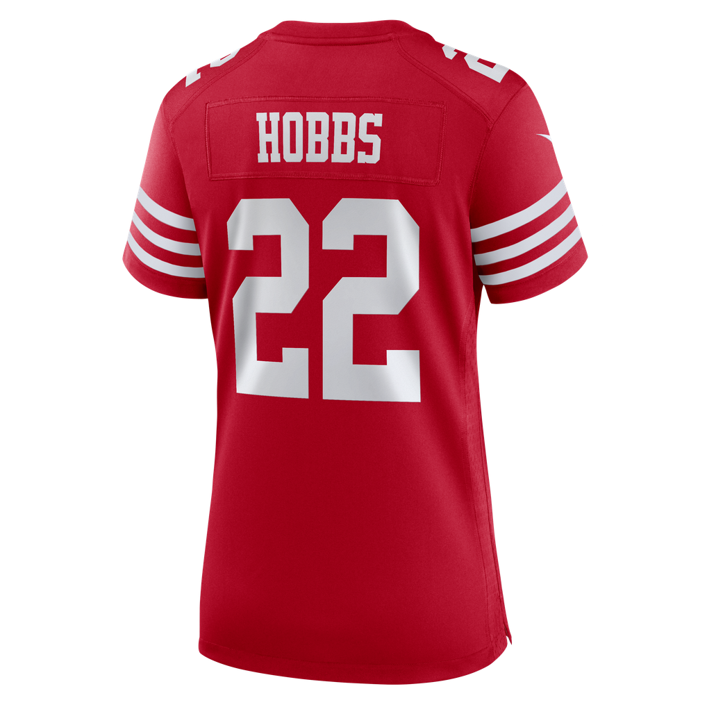 Women's San Francisco 49ers Nate Hobbs Nike Scarlet Team Game Jersey - Image 8