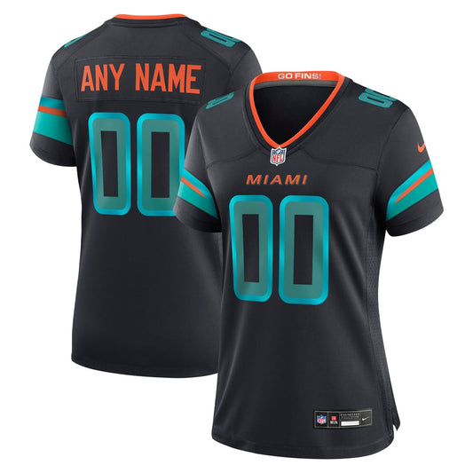 Women's Miami Dolphins  Nike Navy Rivalries Collection Custom Game Jersey - Image 1